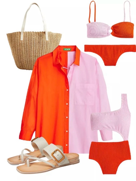 J. Crew Other - J. Crew Button-up beach shirt in colorblock runs large